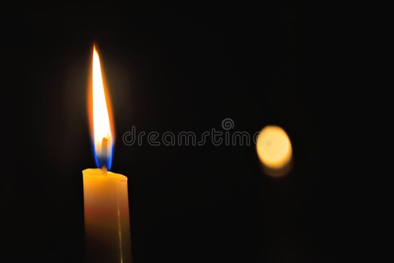Romantic Lighted Candle at Night Stock Photo Image of closeup