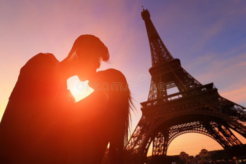 Romantic Lovers with Eiffel Tower Stock Photo Image of boyfriend