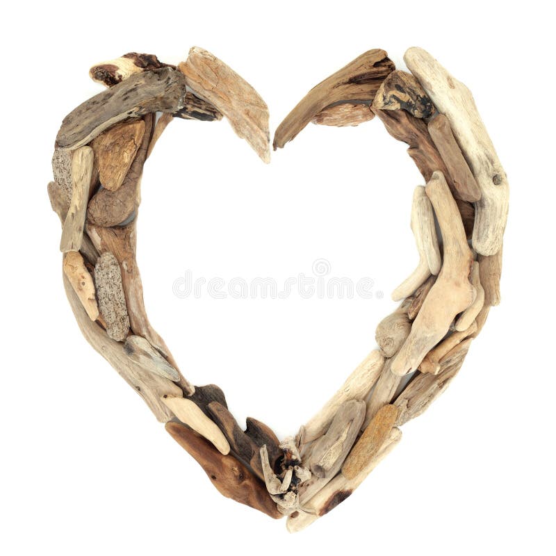 Wood flower with driftwood heart