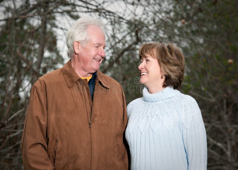Romantic older couple looking at each other stock photography Romantic older couple looking at each other stock photography