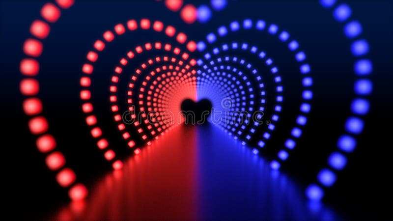 Neon Heart Tunnel Background❤️Red Heart Tunnel - Heart