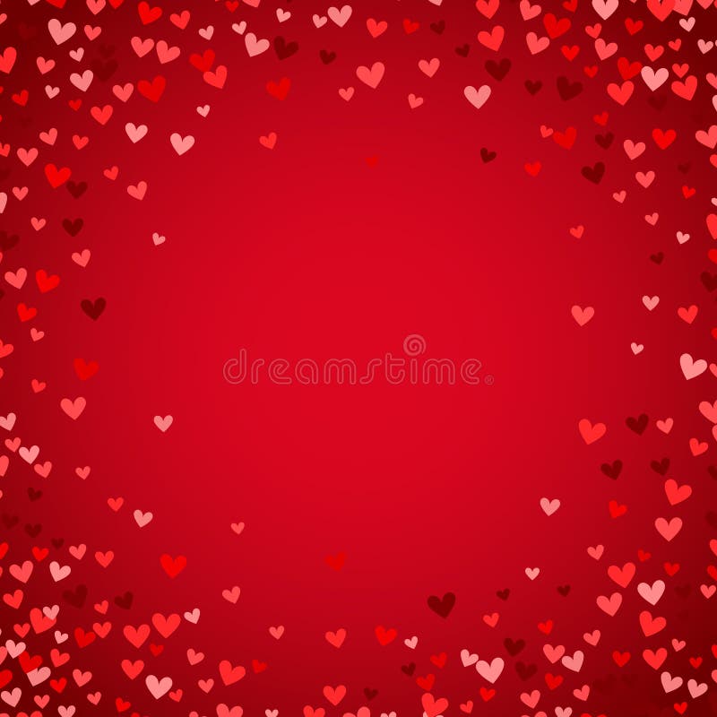Romantic red heart background. Vector illustration