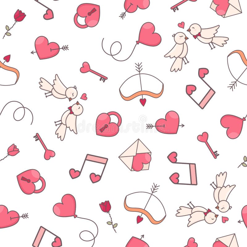 Romantic seamless pattern design.