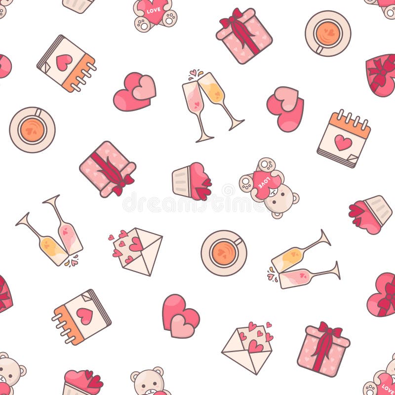 Romantic seamless pattern design.