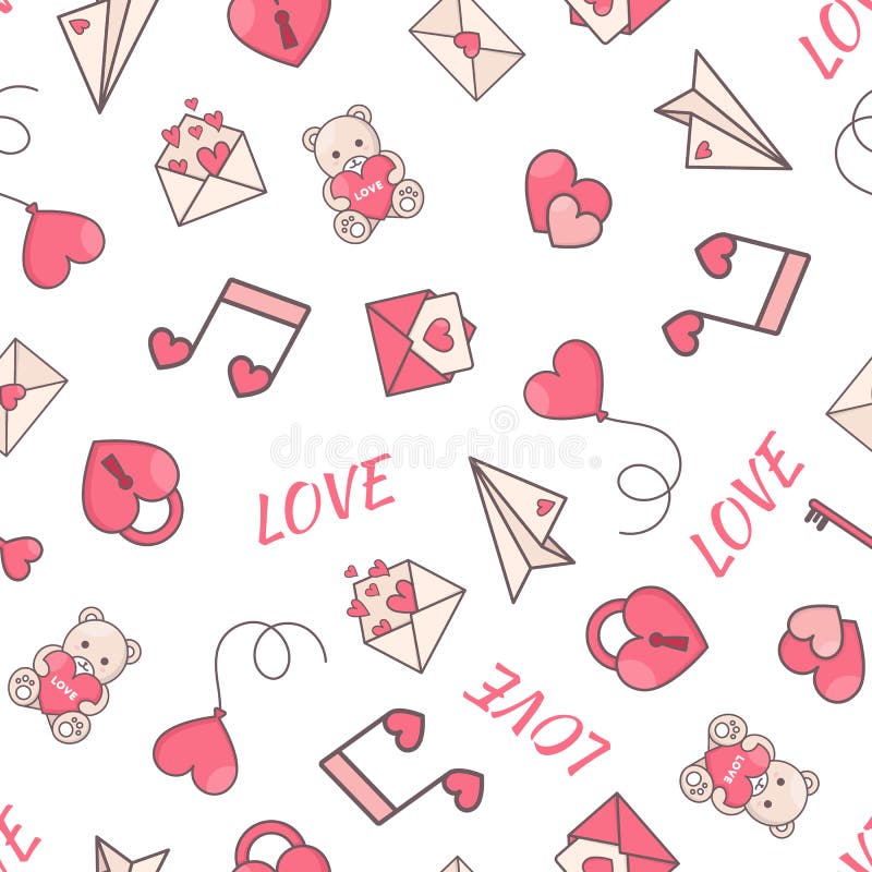 Romantic seamless pattern design.