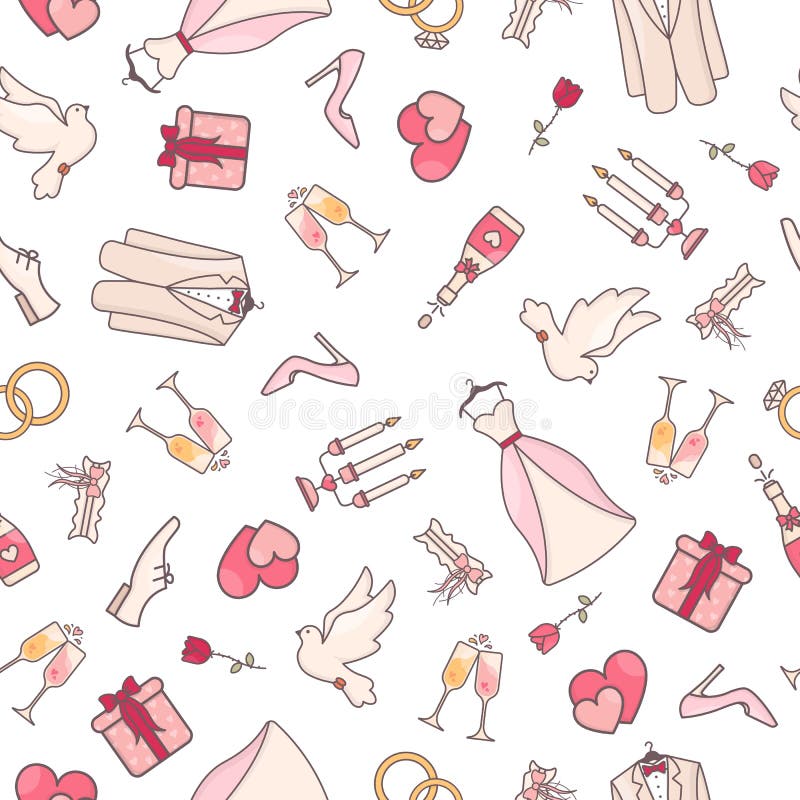 Romantic seamless pattern design.