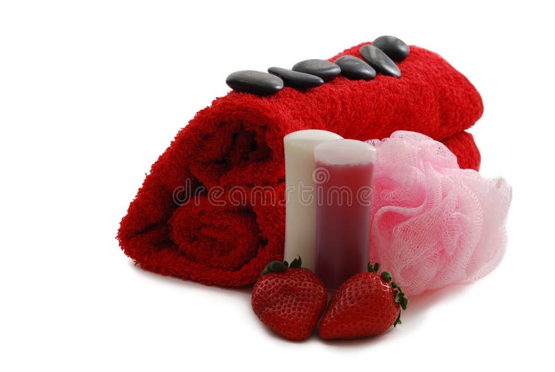 Romantic strawberry flavored Valentine Day SPA set