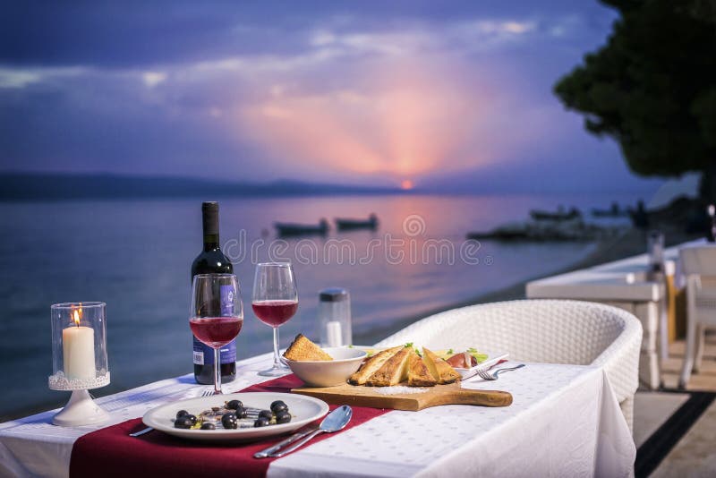 Sunset Dinner in Aruba stock image. Image of seashore - 12850837