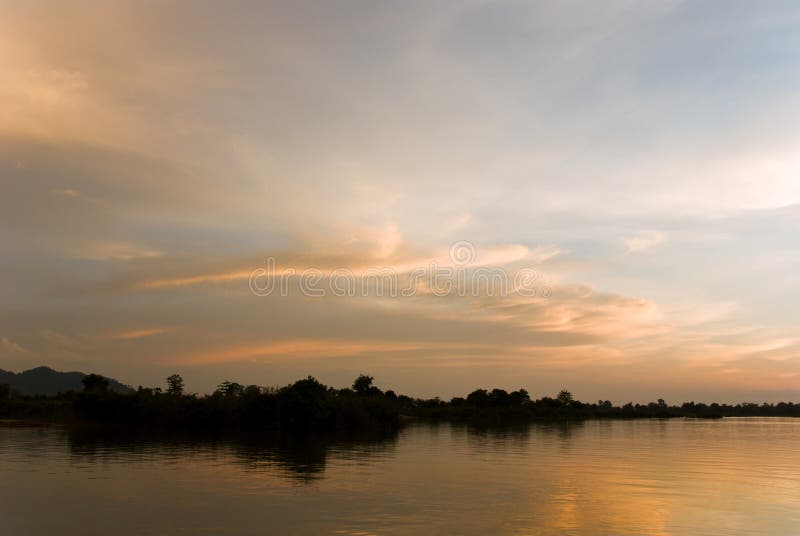 Romantic sunset on a river