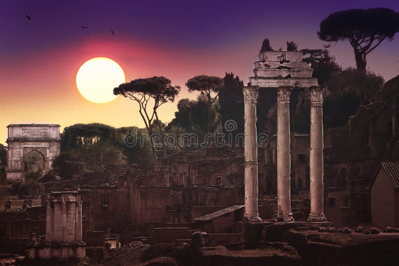 Ruins of the Ancient Forum in Rome, Reminders of a Glorious Past Stock  Photo - Image of civilization, drama: 108584590