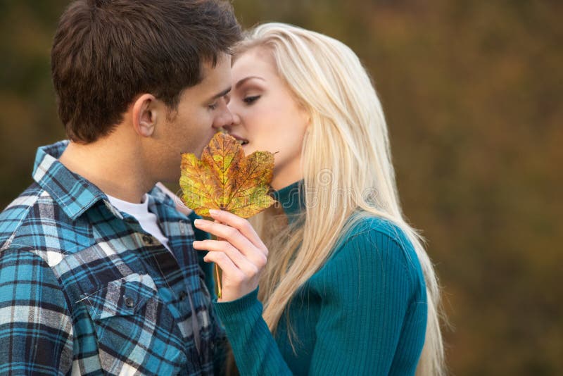 Romantic Teenage Couple Kissing Stock Image Image O