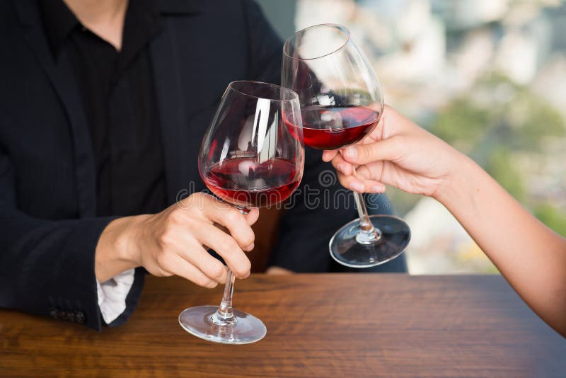 Romantic toasting stock image