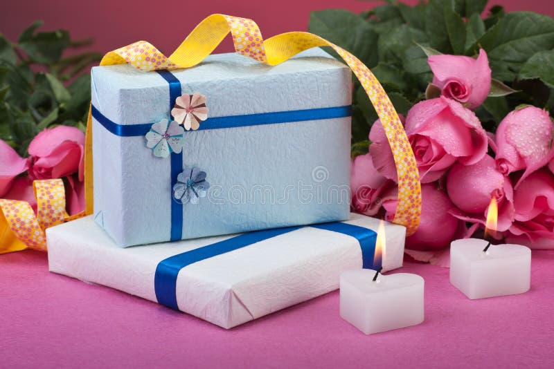 Romantic valentine gifts stock image Romantic valentine gifts stock image