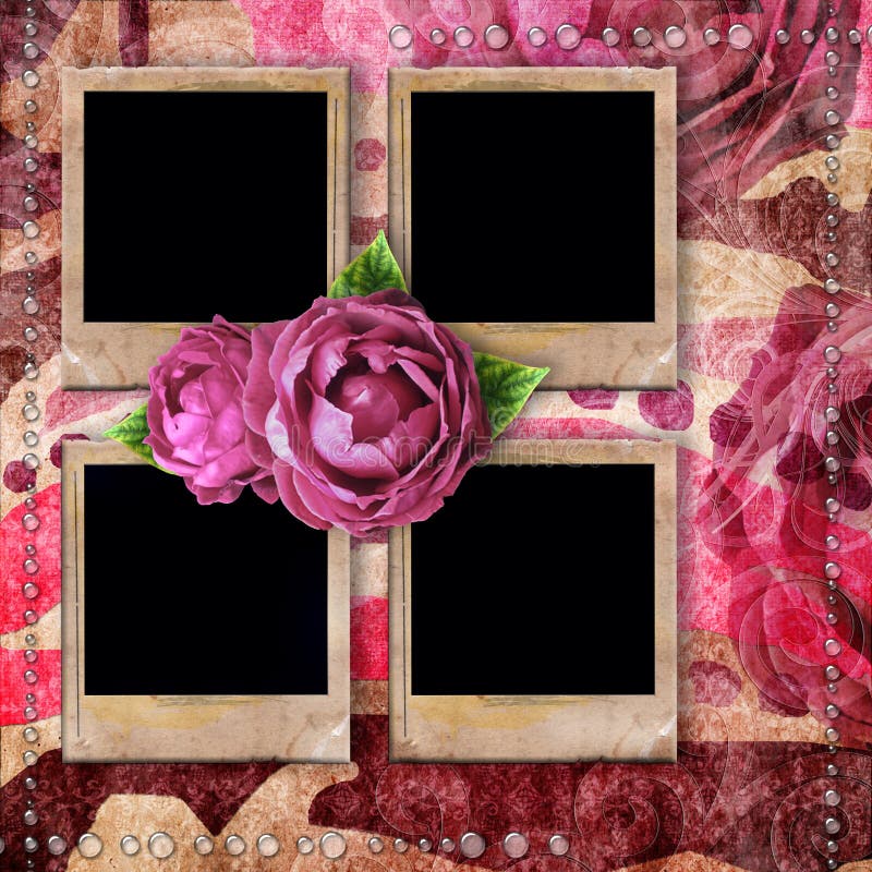 Romantic vintage background with frames