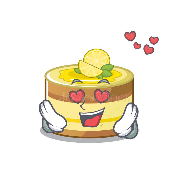 Romantico innamoramento di una torta al limone concetto di personaggio illustrazione vettoriale