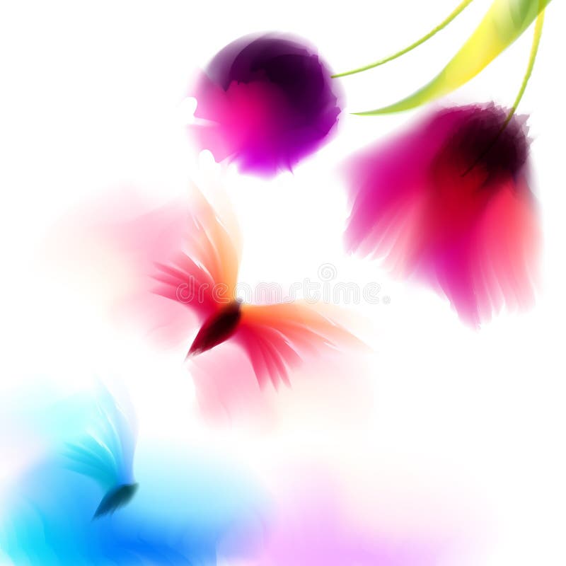 Romantische blühende Tulpe des Aquarells blüht lokalisierte Illustration Schablone für die Heirat, Valentinstag, Muttertag, Gebur stock abbildung Romantische blühende Tulpe des Aquarells blüht lokalisierte Illustration Schablone für die Heirat, Valentinstag, Muttertag, Gebur stock abbildung