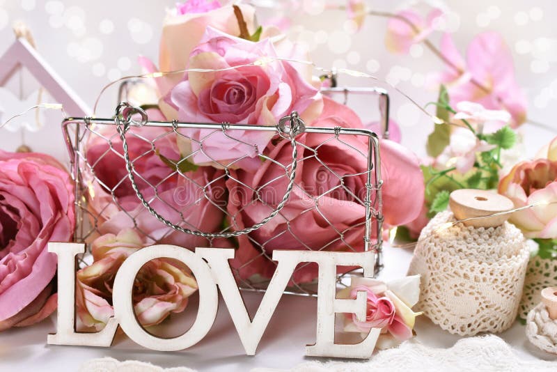 Romantische decoratie voor Valentine of huwelijksdag stock fotografie Romantische decoratie voor Valentine of huwelijksdag stock fotografie
