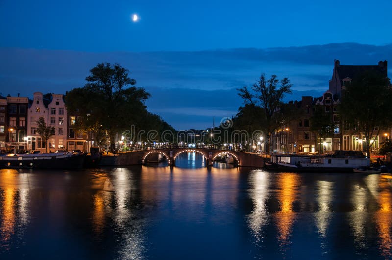 Romantische Glättungsansicht - Amsterdam stockbilder Romantische Glättungsansicht - Amsterdam stockbilder