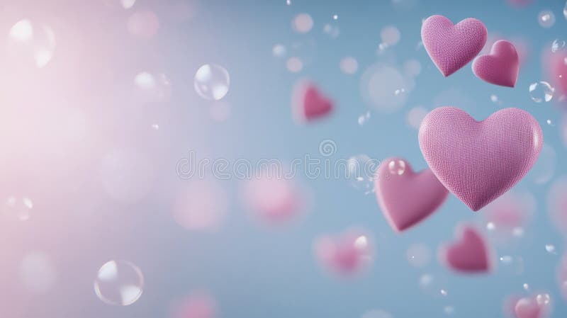 Romantisk, hjärtformad bokeh. ai genererad stock illustrationer