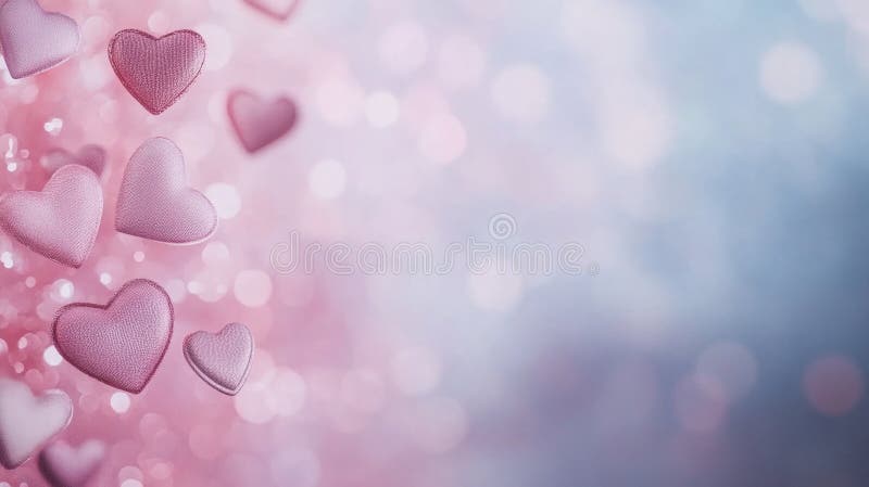 Romantisk, hjärtformad bokeh. ai genererad stock illustrationer