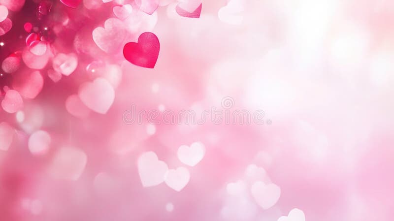 Romantisk, hjärtformad bokeh. ai genererad royaltyfri illustrationer