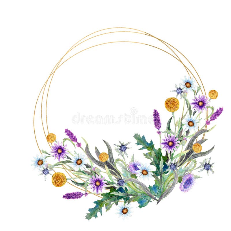 Romantyczna rama Wildflowers w akwareli ?lubny poj?cie z kwiatami Kwiecisty plakat, zaproszenie Akwareli przygotowania dla royalty ilustracja Romantyczna rama Wildflowers w akwareli ?lubny poj?cie z kwiatami Kwiecisty plakat, zaproszenie Akwareli przygotowania dla royalty ilustracja
