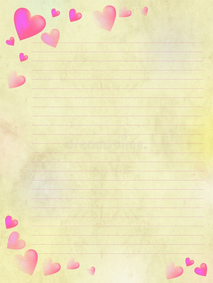 Romantyczny writing papier dla listów ilustracja wektor