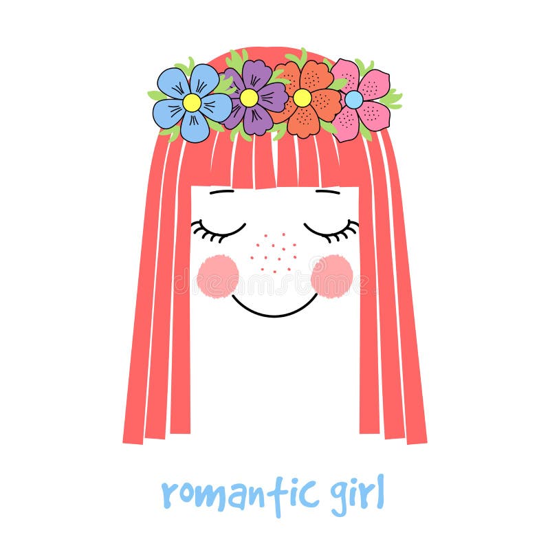 Romatic girl flower chain poster