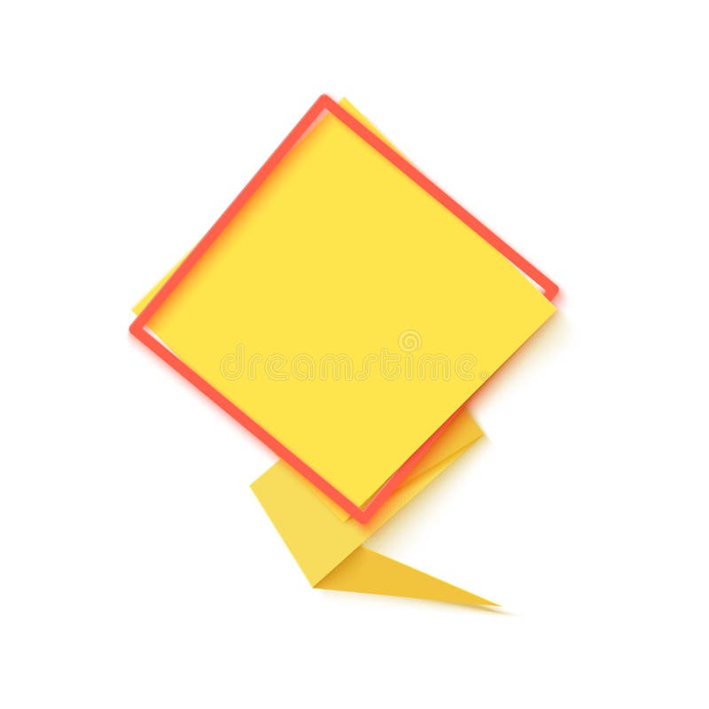 Rombo giallo bolla d'arte di taglio di carta. memphis style banner con forme geometriche. vignetta colorata con posto illustrazione vettoriale