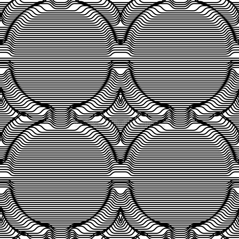 Rombo volumétrico do teste padrão sem emenda das tiras Arte da ilusão ótica ilustração royalty free Rombo volumétrico do teste padrão sem emenda das tiras Arte da ilusão ótica ilustração royalty free