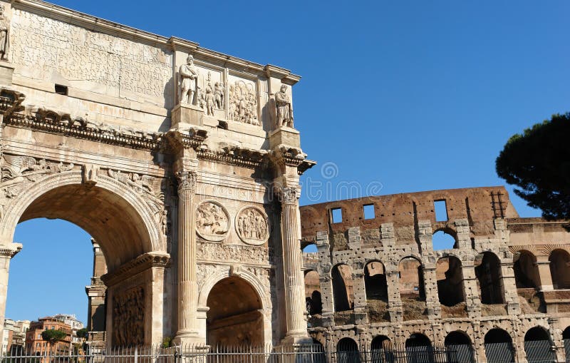 Rome Colosseum and Costantino Arch