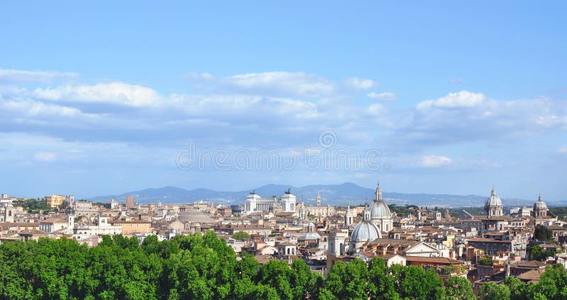 Rome historic center city skyline