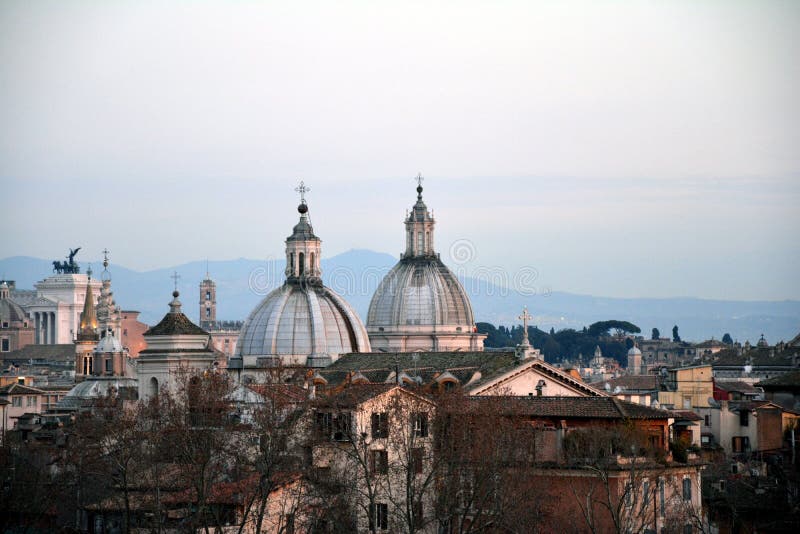 View from the Castel Di S.Angelo. The Mausoleum of Hadrian, usually known as Castel Sant'Angelo (English: Castle of the Holy Angel), is a towering cylindrical building in Parco Adriano, Rome, Italy. View from the Castel Di S.Angelo. The Mausoleum of Hadrian, usually known as Castel Sant'Angelo (English: Castle of the Holy Angel), is a towering cylindrical building in Parco Adriano, Rome, Italy.