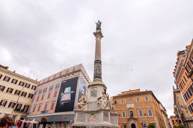 Column of the Immaculate Conception, Rome stock photography