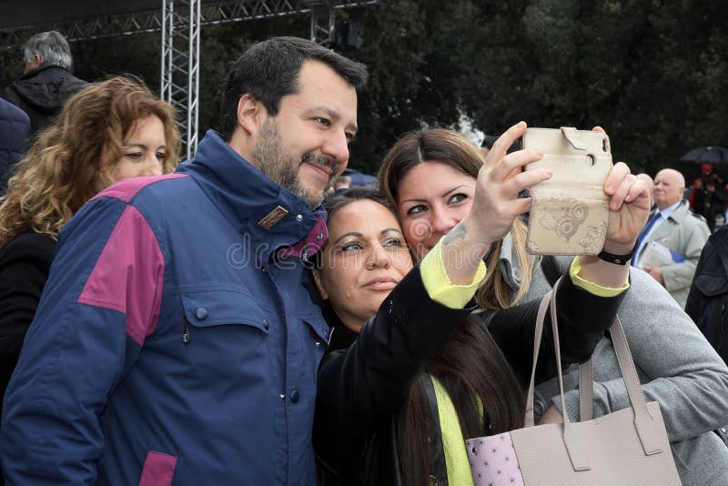 167th Anniversary of the Italian Police. Matteo Salvini selfie stock photos 167th Anniversary of the Italian Police. Matteo Salvini selfie stock photos
