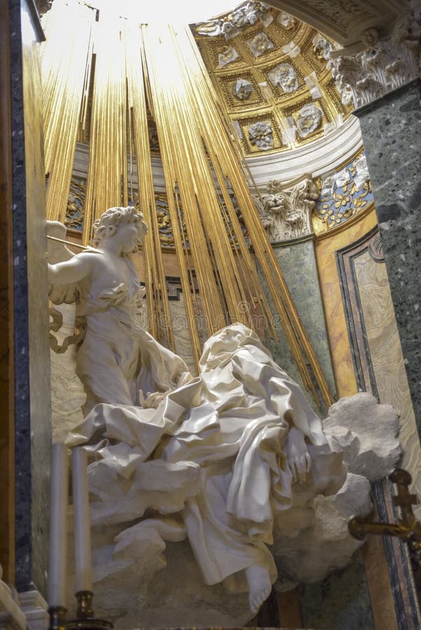 Rome Italy. Famous Sculpture by Bernini, Ecstasy of St Teresa in Stock ...