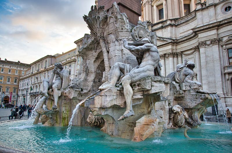 Fountain Sculpture in Rome, Italy Editorial Image - Image of religion ...