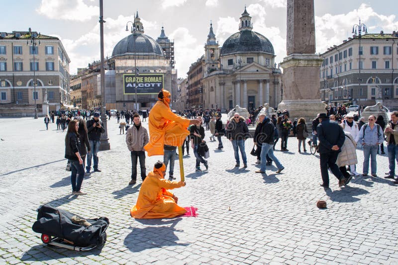 Street artist in rome