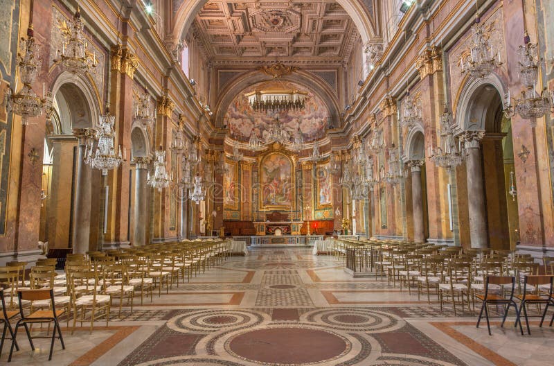 ROME, ITALY, 2016: the Nave of Church Basilica Di Santi Giovanni E ...