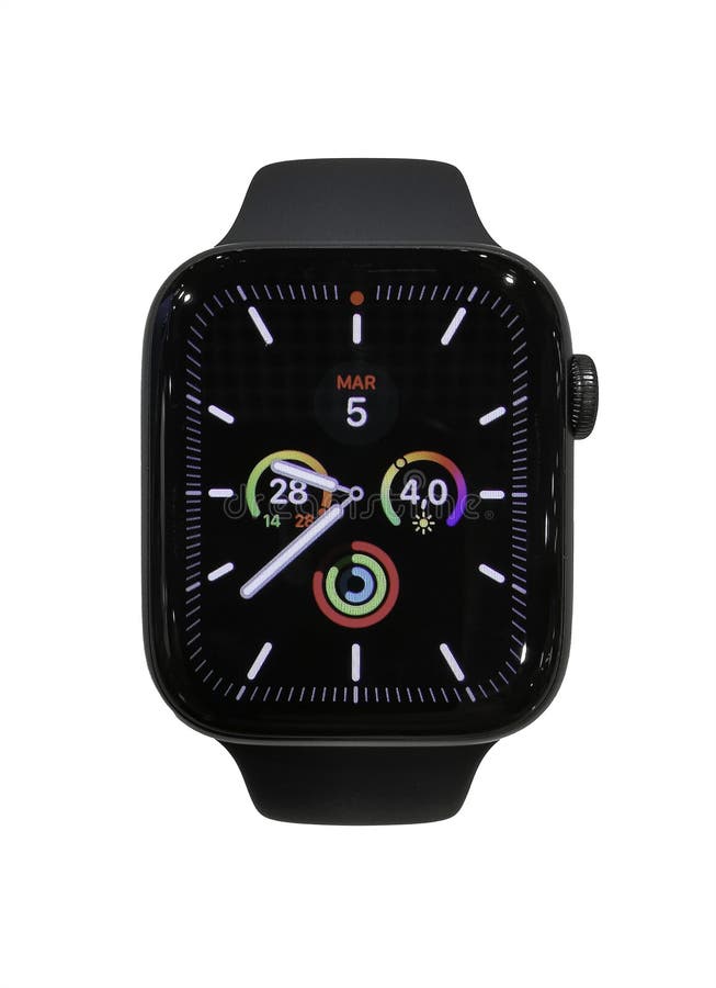 Apple watch series 5 44mm Space Gray Aluminum Case with Black Sport Band