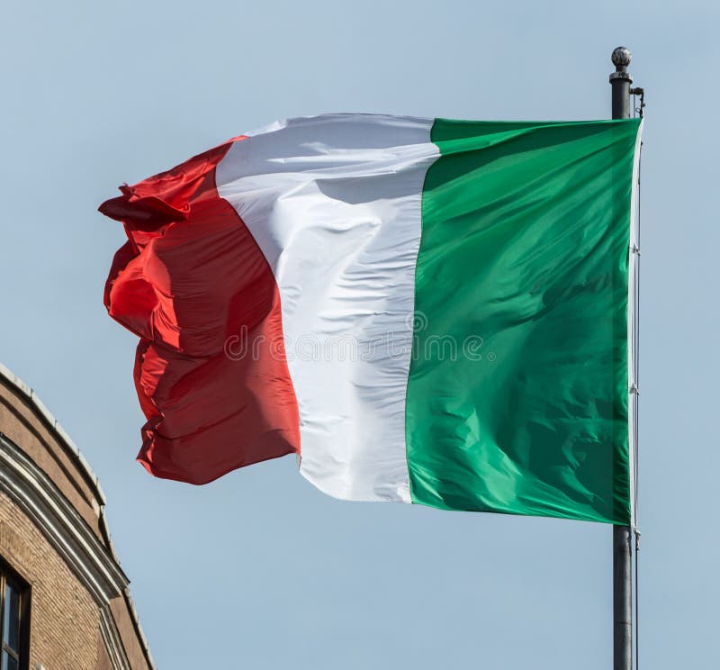 Real Italian Flag stock photo