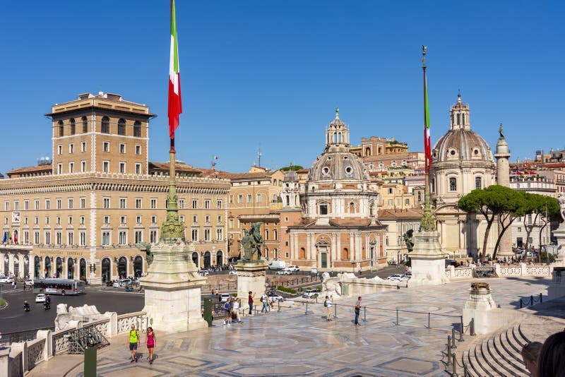 Rome, Italy - October 2022: Venice Square Piazza Venezia in Center of ...