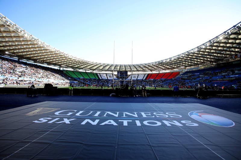 Rome, Italy 05.02.2023: OLYMPIC STADIUM  for the Guinness Six Nations 2023 rugby match between ITALY vs France at Stadio Olimpico on February 05, 2023 in Rome, Italy. Rome, Italy 05.02.2023: OLYMPIC STADIUM  for the Guinness Six Nations 2023 rugby match between ITALY vs France at Stadio Olimpico on February 05, 2023 in Rome, Italy