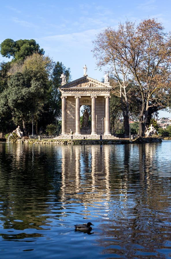 Rome Italy. Temple of Asclepius at Villa Borghese Gardens Stock Image ...