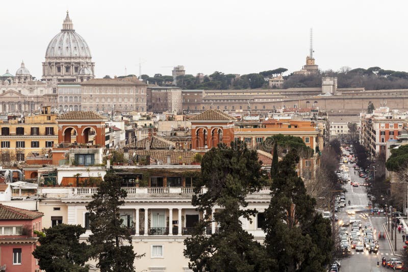 Rome panoramalandskap för flyg- sikt peter saint vatican royaltyfri foto Rome panoramalandskap för flyg- sikt peter saint vatican royaltyfri foto