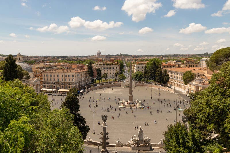 Rome, Piazza Del Popolo, Obelisk of the Fontana Dei Leoni, View from ...