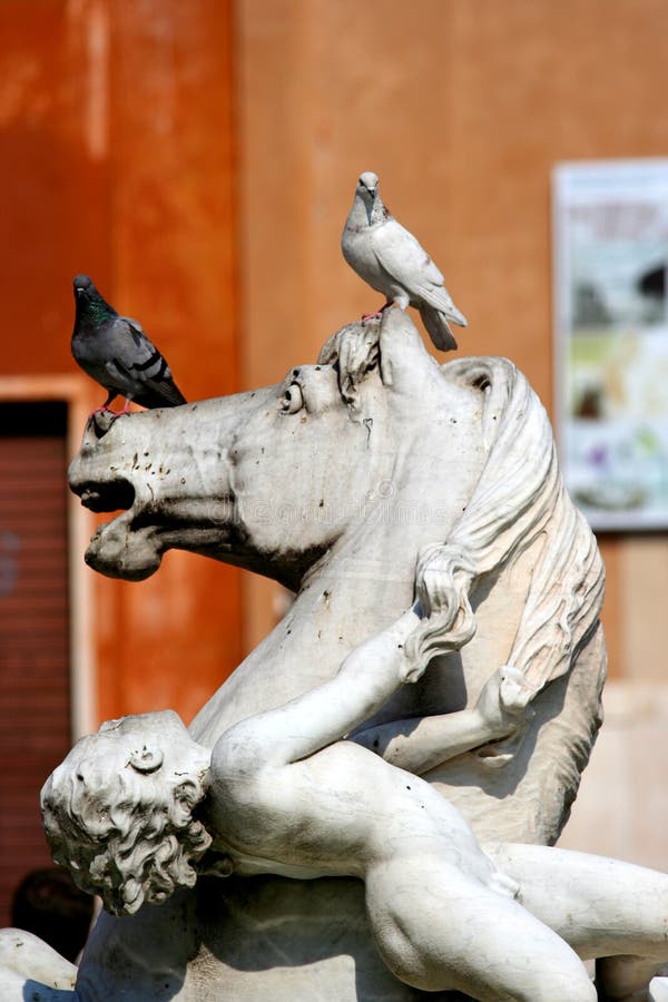 RomeStatue in Piazza Navona. Stock Photo Image of castle, imperial