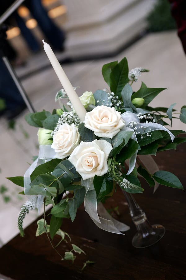 Romntic Candle Table Decoration Stock Photo Image of tranquil