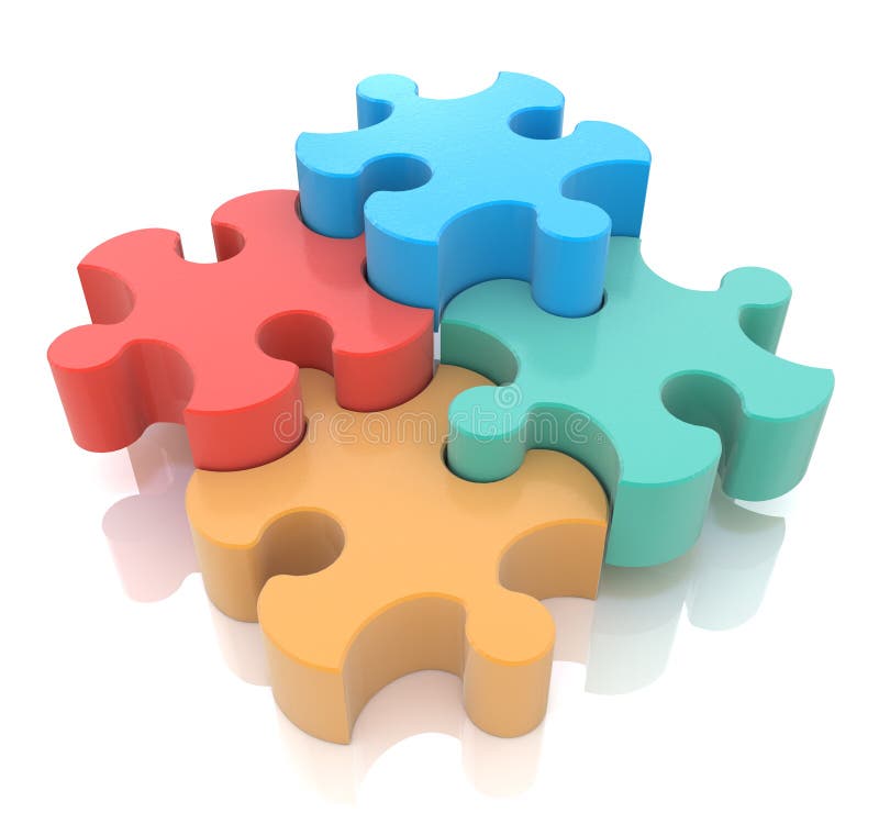 Concepto Del Rompecabezas De Rompecabezas Del Trabajo En Equipo Stock