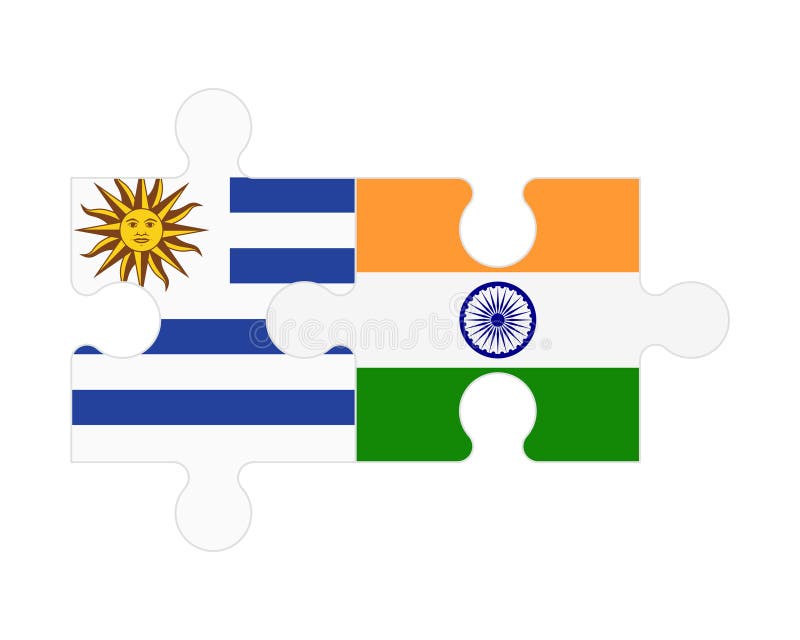 Rompecabezas De Banderas De Uruguay Y Vector India Ilustración del Vector Ilustración de icono